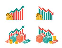 pond sterling geld fluctuatie illustraties vector