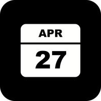 27 april Datum op een eendaagse kalender vector