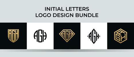 beginletters agh logo ontwerpen bundel vector