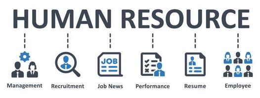 human resource icon - vectorillustratie. baan, werknemer, werving, hr, organisatie, management, infographic, sjabloon, presentatie, concept, banner, pictogram, pictogrammenset, pictogrammen. vector