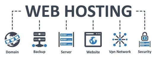 webhosting icon - vectorillustratie. web, website, hosting, domein, back-up, server, infographic, sjabloon, presentatie, concept, banner, pictogram, pictogrammenset, pictogrammen. vector