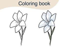 mooie bloem. kleurboek. cartoon vectorillustratie vector