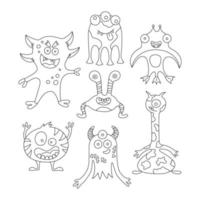 grappige monsters. set elementen in cartoon-stijl. vector