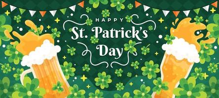 st. patrick's day viering met bier en klavers vector