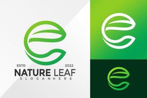 letter c natuur blad logo ontwerp vector illustratie sjabloon