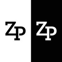 zp zp pz brief monogram eerste logo ontwerpsjabloon. geschikt voor algemene sport fitness bouw financiering bedrijf zakelijke winkel kleding in eenvoudige moderne stijl logo-ontwerp. vector