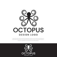 logo zes tentakel octopus silhouet ontwerp, ontwerpsjablonen, pictogrammen, symbolen, ontwerp illustratie vector