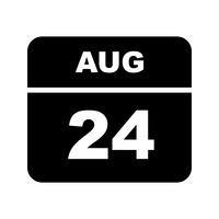 24 augustus Datum op een eendaagse kalender vector