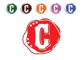 c brief logo en pictogram ontwerpsjabloon vector