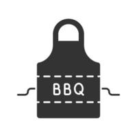 barbecue schort glyph icoon. silhouet symbool. negatieve ruimte. vector geïsoleerde illustratie