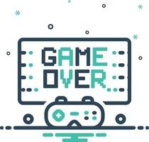 mix icoon voor game-over vector