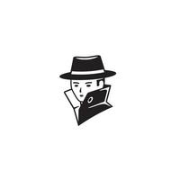 een detective-logo of karakterontwerp vector