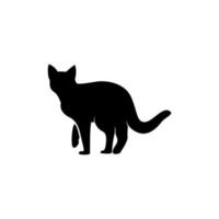 zwart kattenontwerp, kat, zwart silhouet, silhouet van kat vector