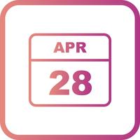 28 april Datum op een eendaagse kalender vector