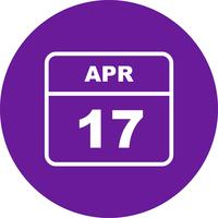 17 april Datum op een eendaagse kalender vector