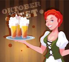 duitsland oktoberfest vrouw vector ontwerp