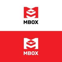 het letter m-logo en de doos aan de binnenkant zijn perfect voor een bedrijfslogo vector