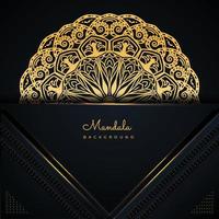 luxe mandala achtergrondontwerp met gouden verloop in abstract patroon voor visitekaartje, poster, briefkaart, brochure, flyer, uitnodiging, banner, label en mode ontwerpen. vector