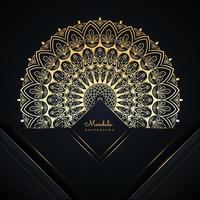 luxe siermandala-achtergrondontwerp in gouden kleur vector