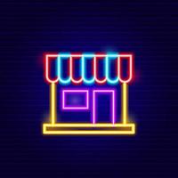 neon winkelen winkel icoon vector