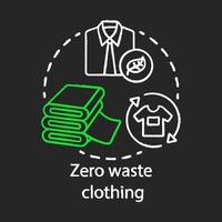 nul afval kleding, recycling en hergebruik van kleding krijt concept icoon. afvalbeheer, ecologisch, eco, vriendelijk en organisch levensstijlkeuzes idee. vector geïsoleerde schoolbordillustratie