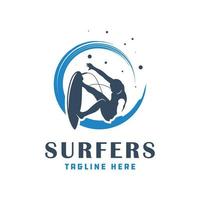 modern surfen mensen logo vector