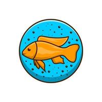 vis logo-ontwerp in een cirkel vector