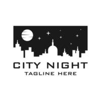 stad nacht logo sjabloon vector