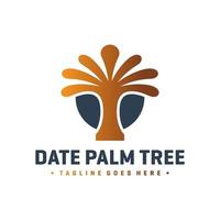 Dadelpalm logo ontwerp vector