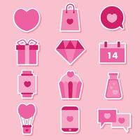 Valentijnsdag stickers collectie vector