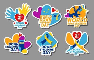 wereld down syndroom dag sticker vector