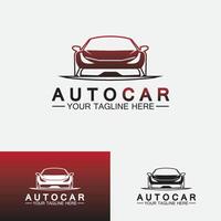 auto auto logo ontwerp met concept sportwagen voertuig pictogram silhouette.vector illustratie ontwerpsjabloon. vector