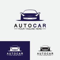 auto auto logo ontwerp met concept sportwagen voertuig pictogram silhouette.vector illustratie ontwerpsjabloon. vector