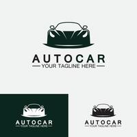 auto auto logo ontwerp met concept sportwagen voertuig pictogram silhouette.vector illustratie ontwerpsjabloon. vector