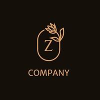 luxe z brief monogram logo met premium elegante alfabet bloem pictogram concept vector kras frame ontwerp kan worden gebruikt voor schoonheidsindustrie, cosmetica, salon, boutique, corporate, corporate