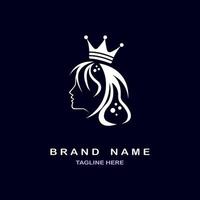 koningin logo sjabloonontwerp voor merk of bedrijf vector