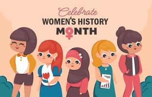 vrouwenvertegenwoordiging op de maand van vrouwengeschiedenis vector
