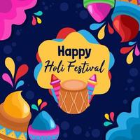 kleurrijk gelukkig holi-festival vector