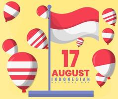 Indonesische onafhankelijkheidsdag sjabloonontwerp vector