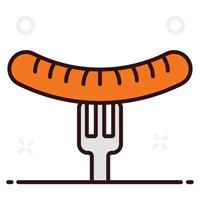 hotdog op vork vector