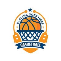 basketbal embleem logo ontwerpsjabloon vector