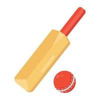 bat en bal met afbeelding van cricket vector