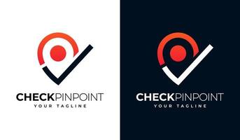 check pin point logo ontwerp vector