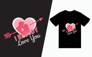 Valentijnsdag typografie t-shirt ontwerpsjabloon vector