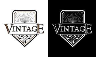 elegante vintage retro badge label embleem logo ontwerp inspiratie vector