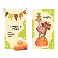 Thanksgiving veganistisch menu vector