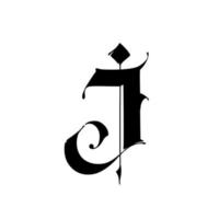 alfabet. het symbool is geïsoleerd op een witte achtergrond. kalligrafie en belettering. middeleeuwse Latijnse letter. logo voor het bedrijf. monogram. vector