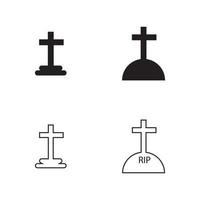 christelijke begraafplaats pictogram vector illustratie ontwerpsjabloon