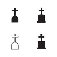 christelijke begraafplaats pictogram vector illustratie ontwerpsjabloon