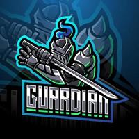 Guardian esports mascotte logo ontwerp vector